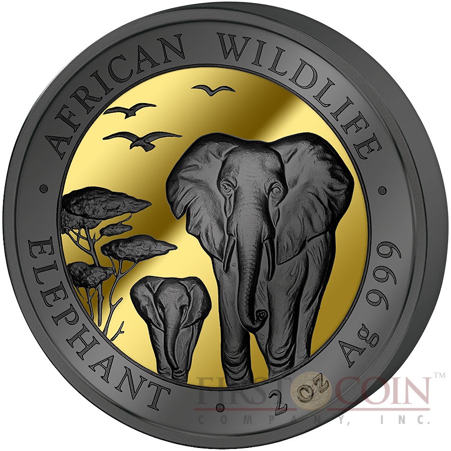 Somalia AFRICAN WILDLIFE ELEPHANT series GOLDEN ENIGMA EDITION 375